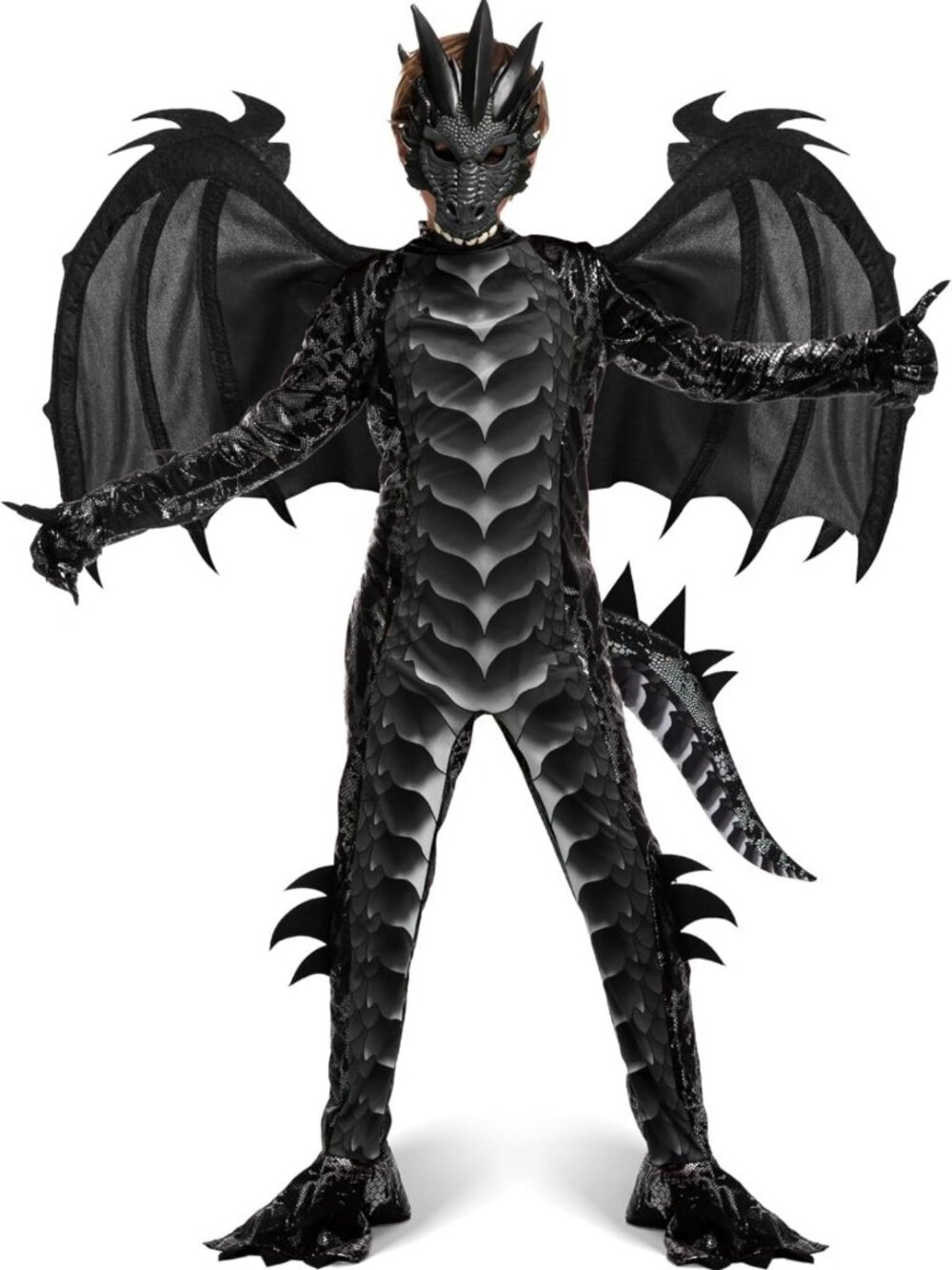 Kids Halloween Dragon Costume Set - Wings, Tail & Mask for Dress Up Fun